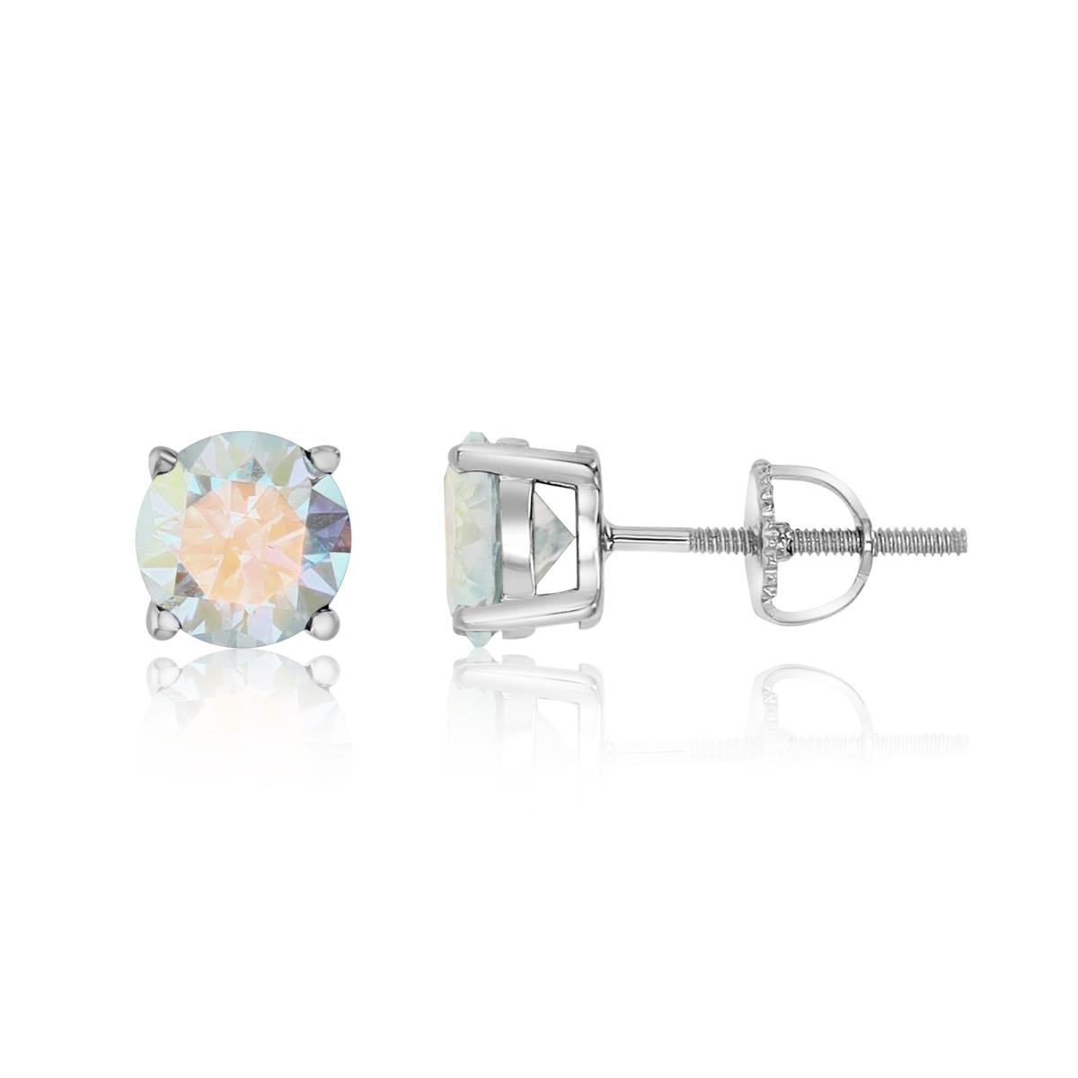 Sterling Silver Rhodium 1  7/8ctw Polished Yellow Moissanite Stud Earring