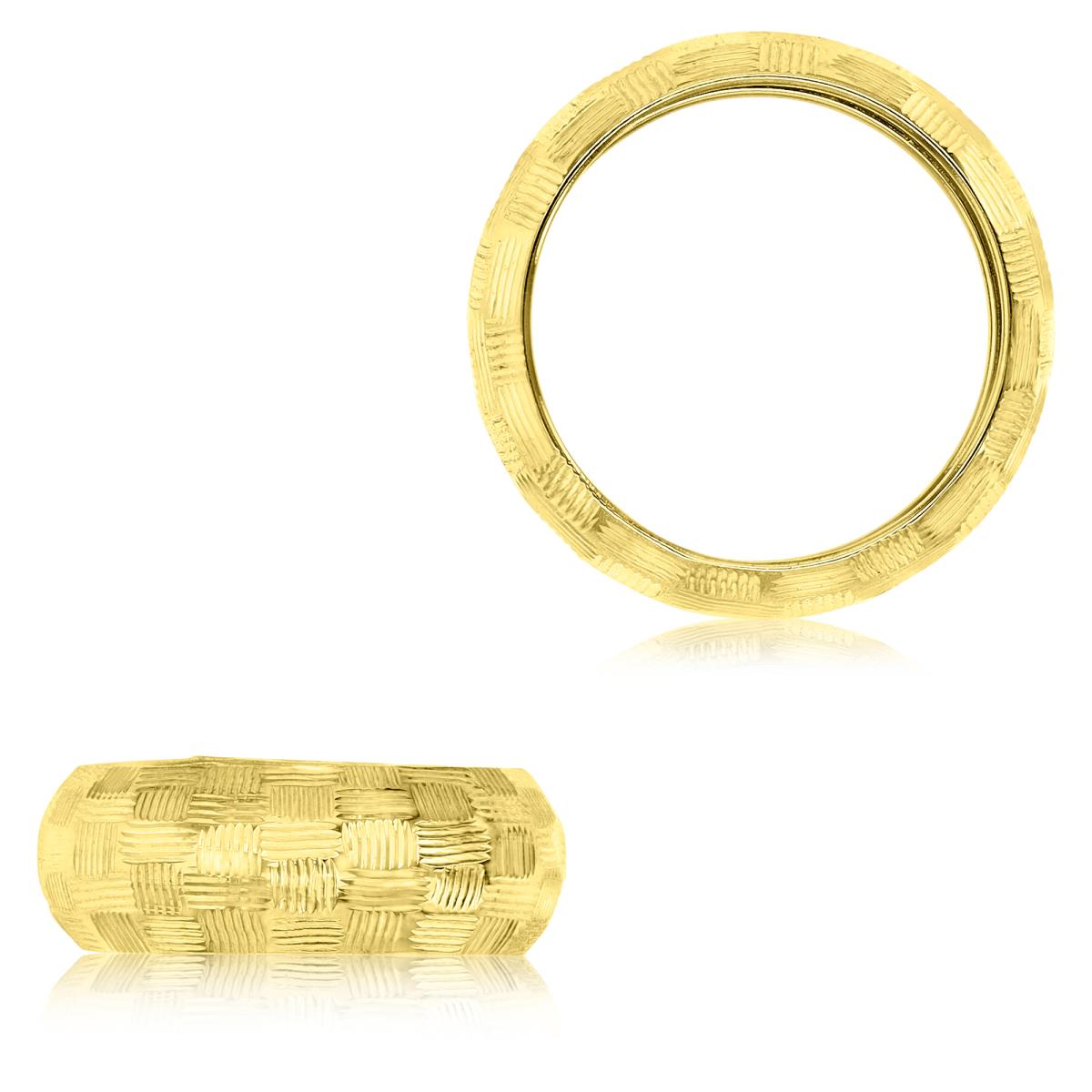 10K Yellow Gold 7X2mm Brushed Weave Ring