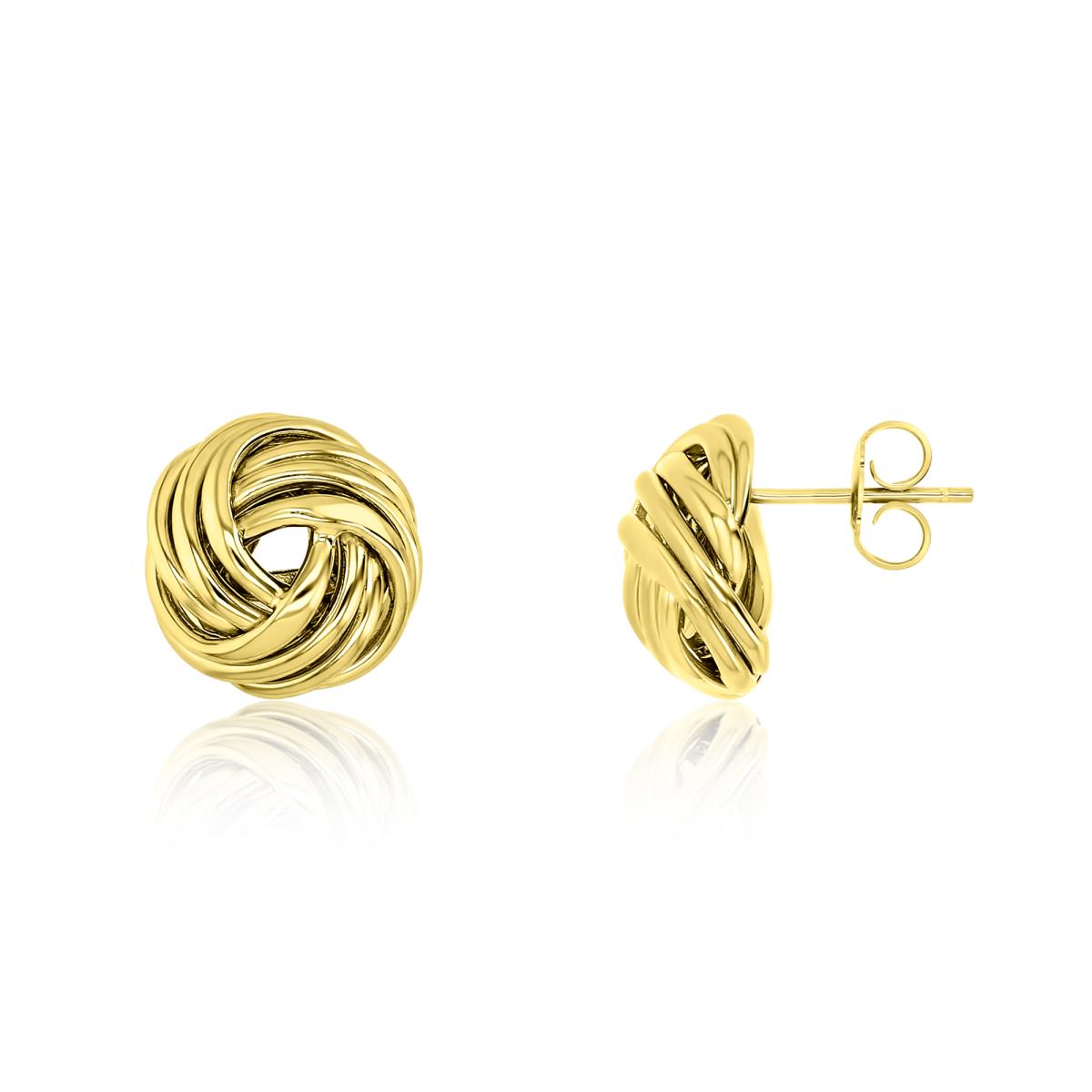 14K Yellow Gold 12X6mm Polished Love Knot Stud Earrings