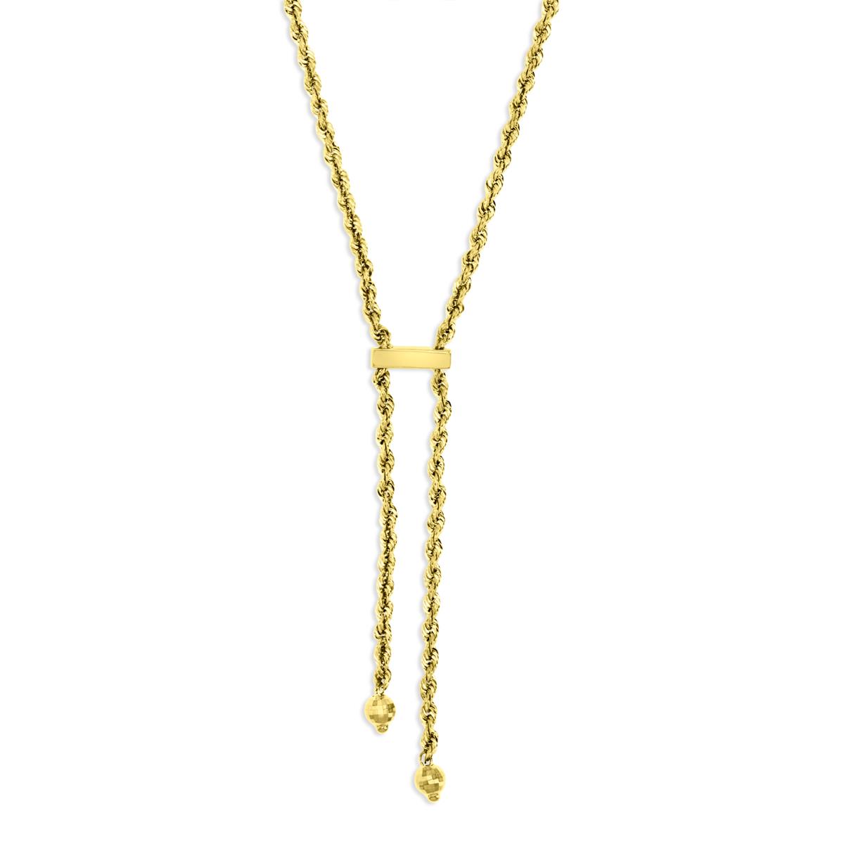 14K Yellow Gold 60X2mm Linked Rope Diamond Cut 18" Necklace