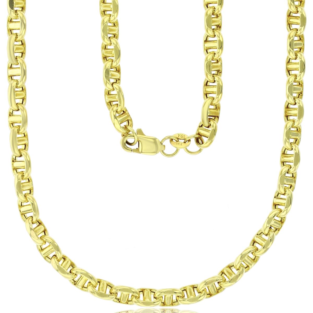 14K Yellow Gold Polished 5.00mm 10" Hollow Filk Chain Anklet