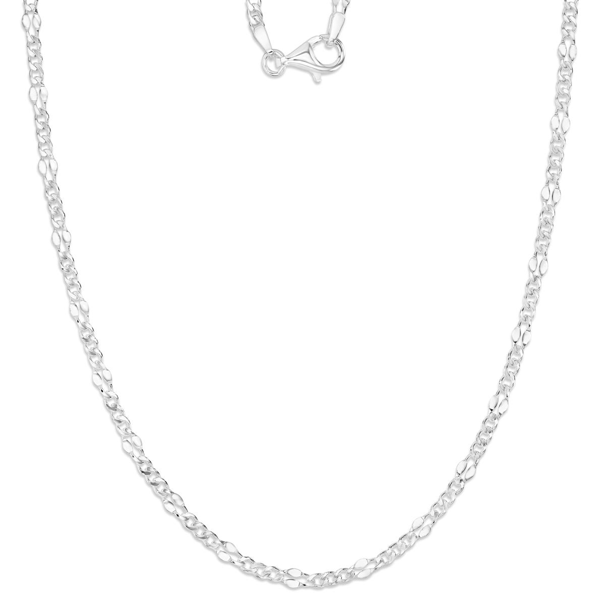 Sterling Silver Anti-Tarnish 60,1MM Polished Fancy Figaro 20" Chain