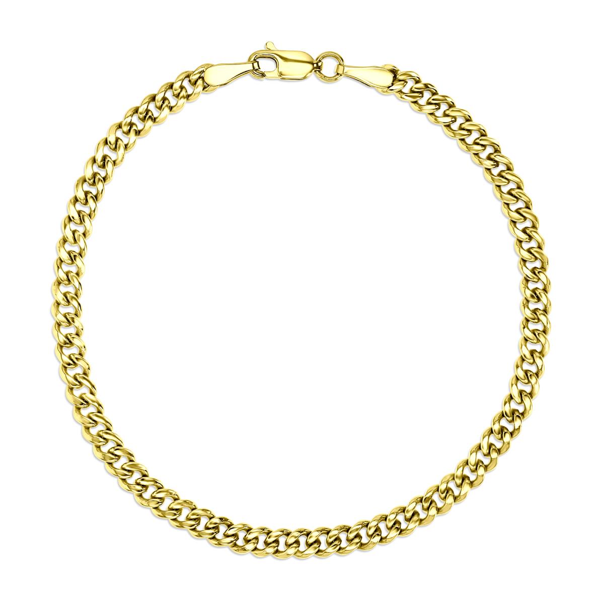 10K Yellow 4MM Polished Solid Miami Cuban 8" Chain