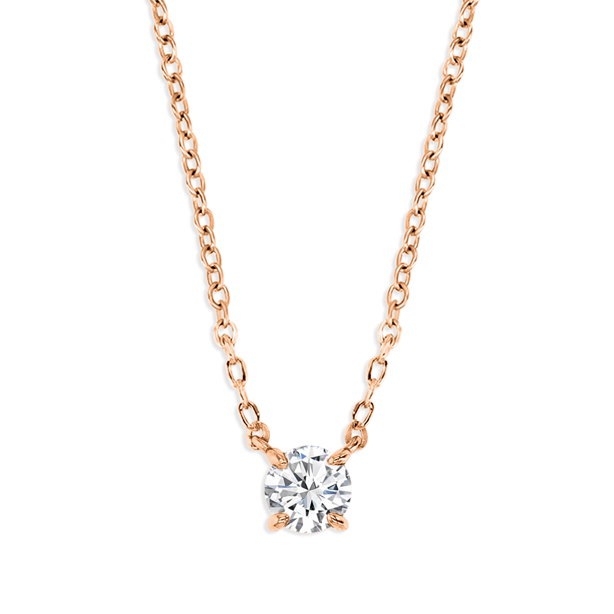 Sterling Silver Rose Gold 1/2 CTW Polished Moissanite 18'' Necklace