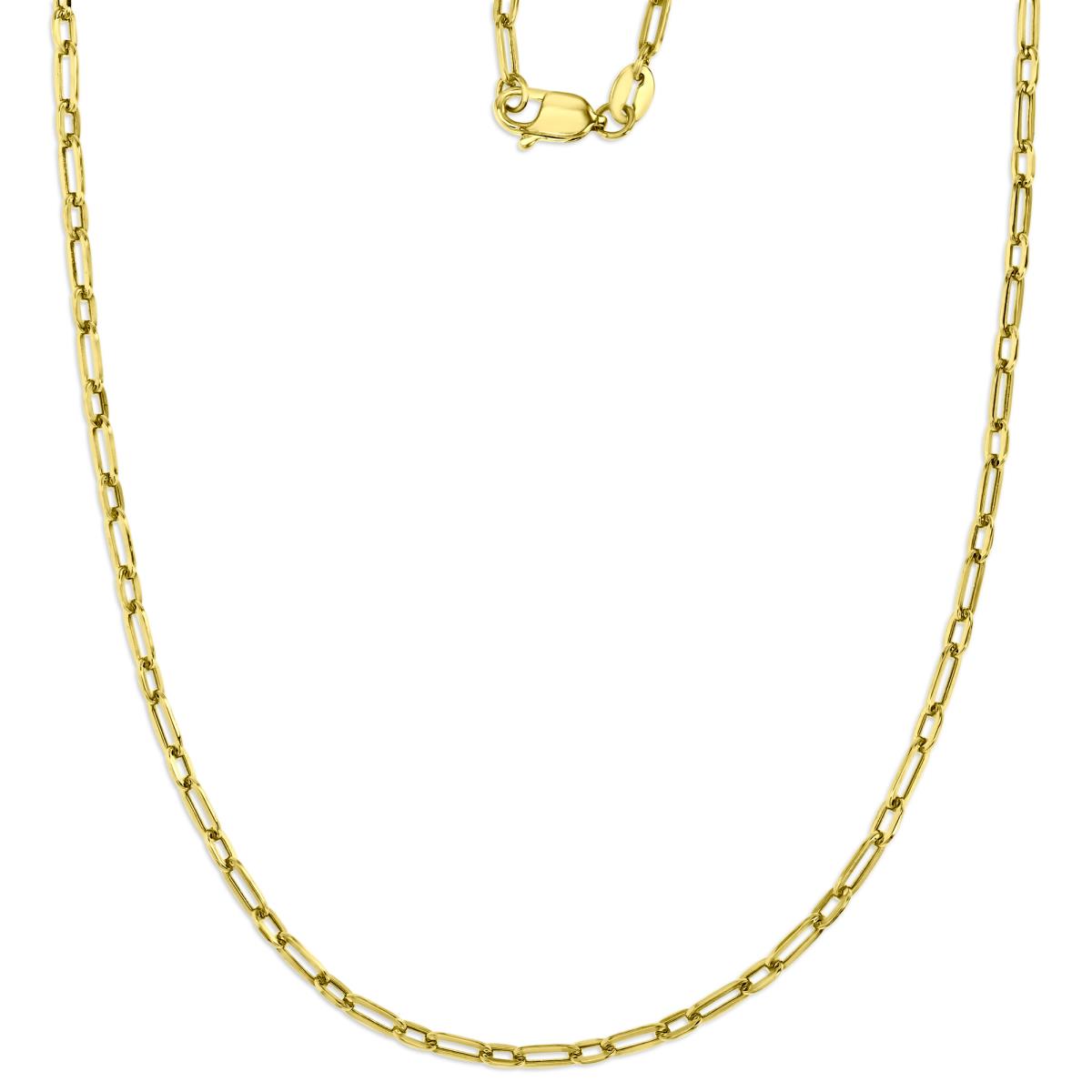 18K Yellow 2MM Polished Link Paper Clip 18" Chain