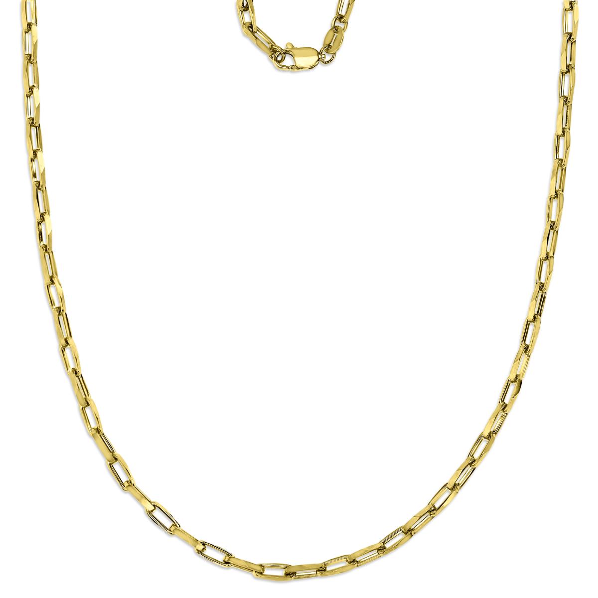 6K Yellow 3MM Polished Fancy Paper Clip 18" Chain