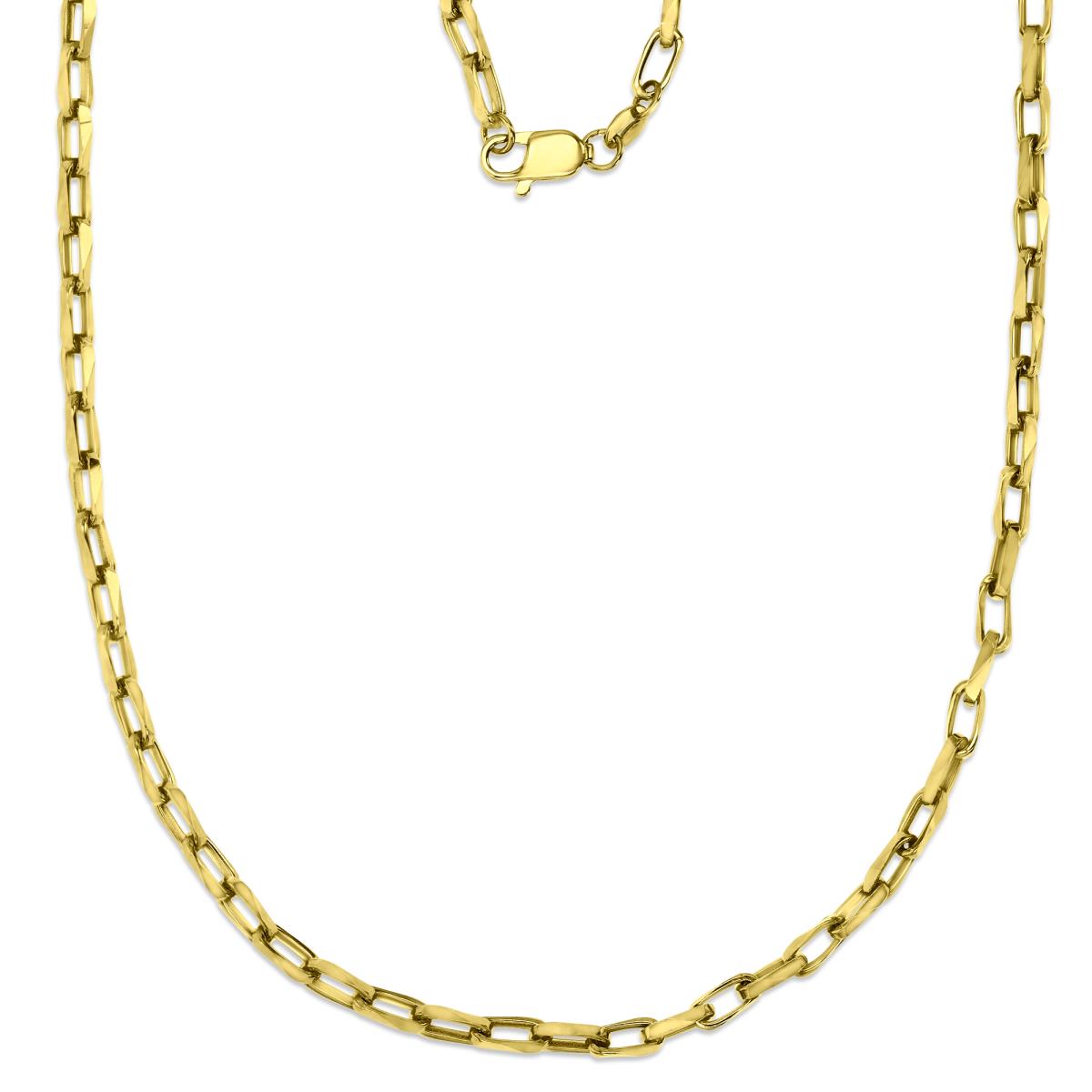 6K Yellow 3MM Polished Fancy Paper Clip 18" Chain