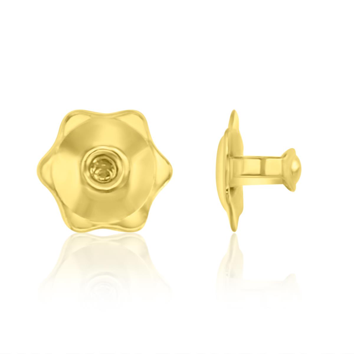 14K Yellow Gold 4.00x3.00mm Single Screw Earring Back
