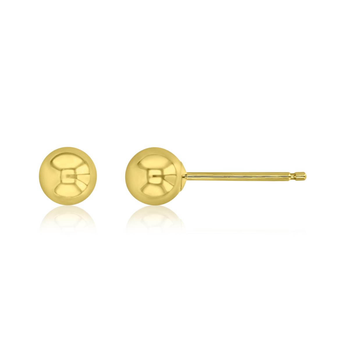 14K Yellow 4MM Polished Solid Ball Single Earring Post