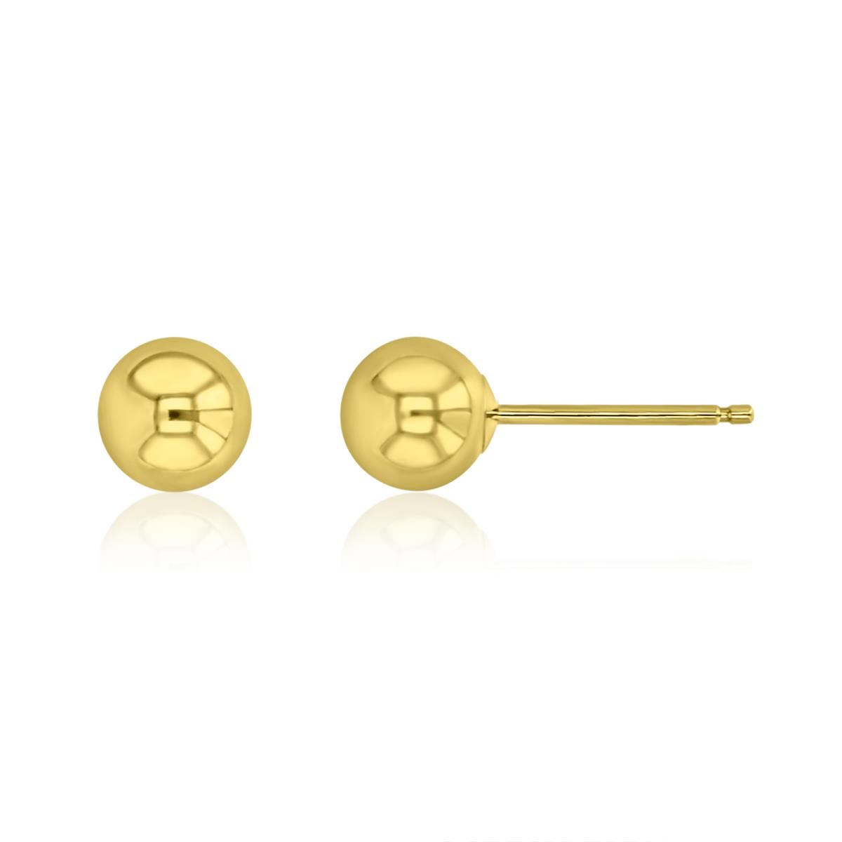 14K Yellow 5MM Polished Ball Solid Single Earring Post