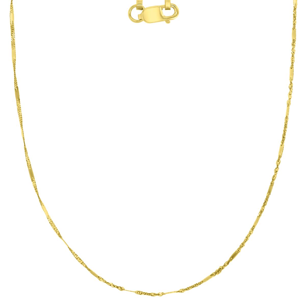 14K Yellow Gold 1.20mm 22" Singapore Bar Chain