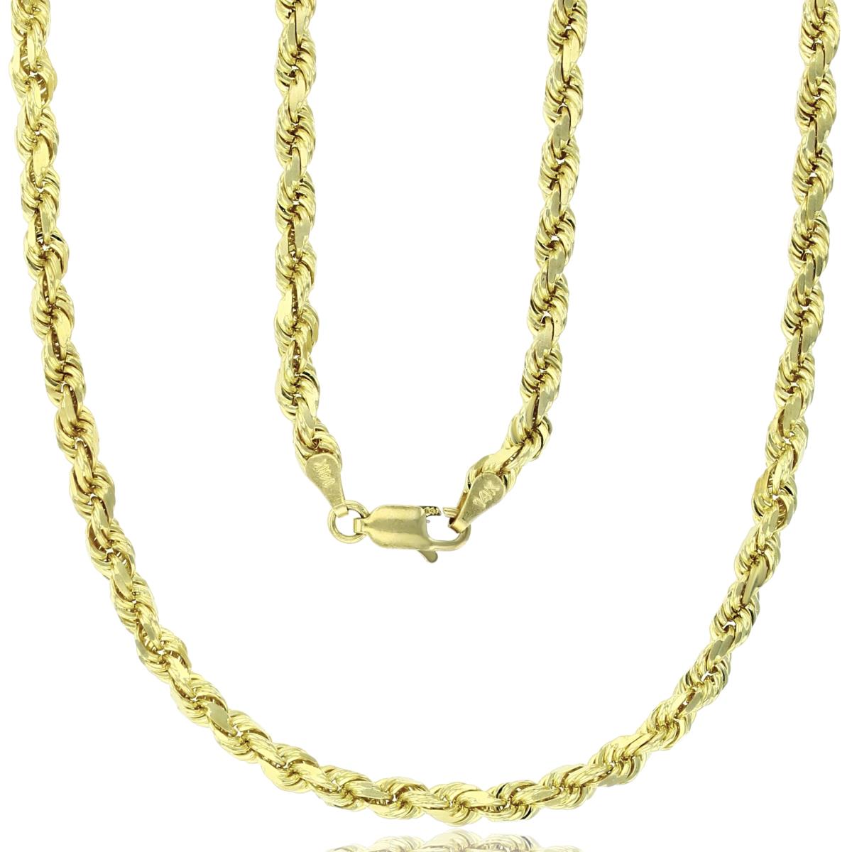 14k Yellow Gold 4mm Solid DC Rope 030 8.5" Chain Bracelet