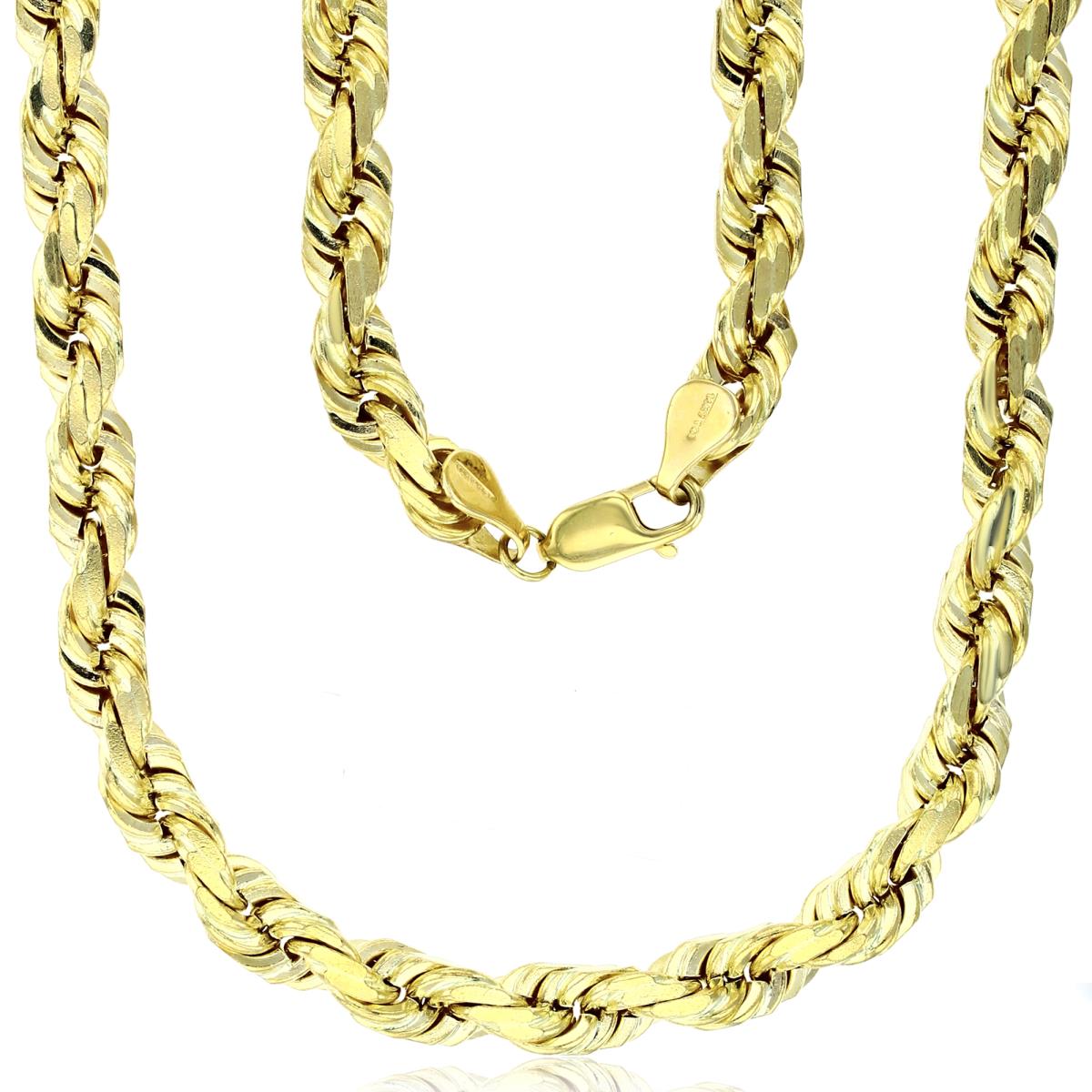14k Yellow Gold 8mm Solid DC Rope 060 8.5" Chain