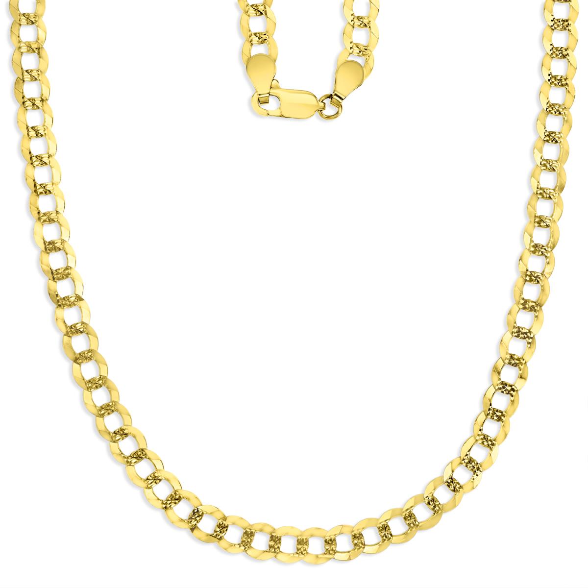 14K Gold Yellow Pave 6MM Cuban 150 18" Chain 