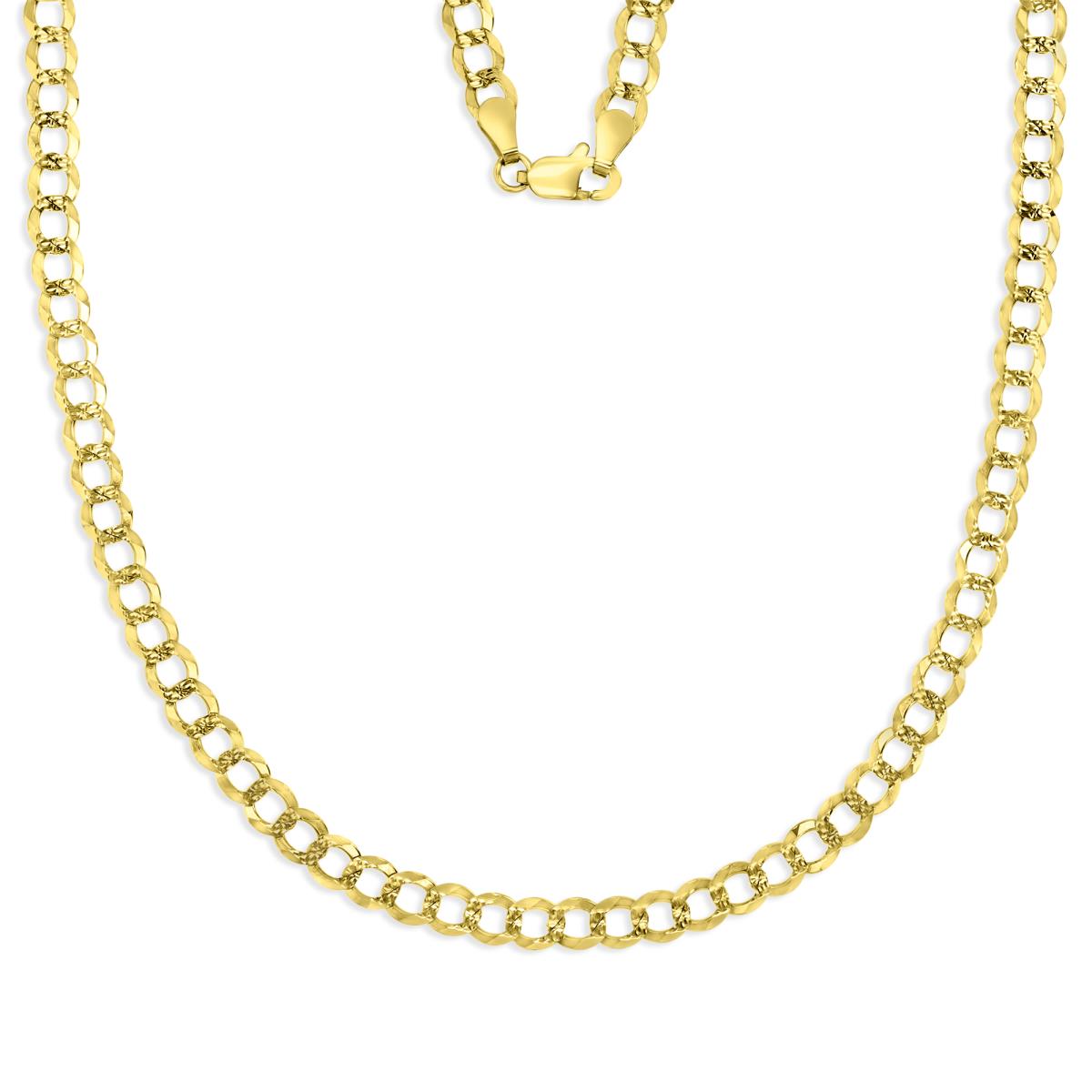 14K Gold Yellow Pave 5MM Cuban 120 20" Chain 