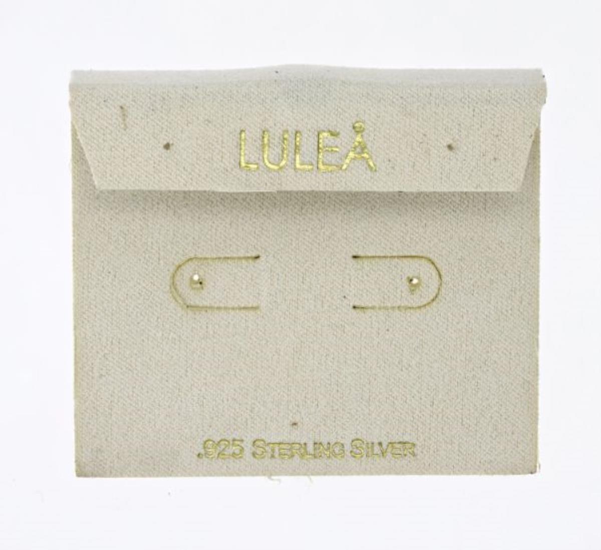 Sterling Silver LULEA 2.50x2.25" Ivory 1 Huggie & 1 Stud Earring Card