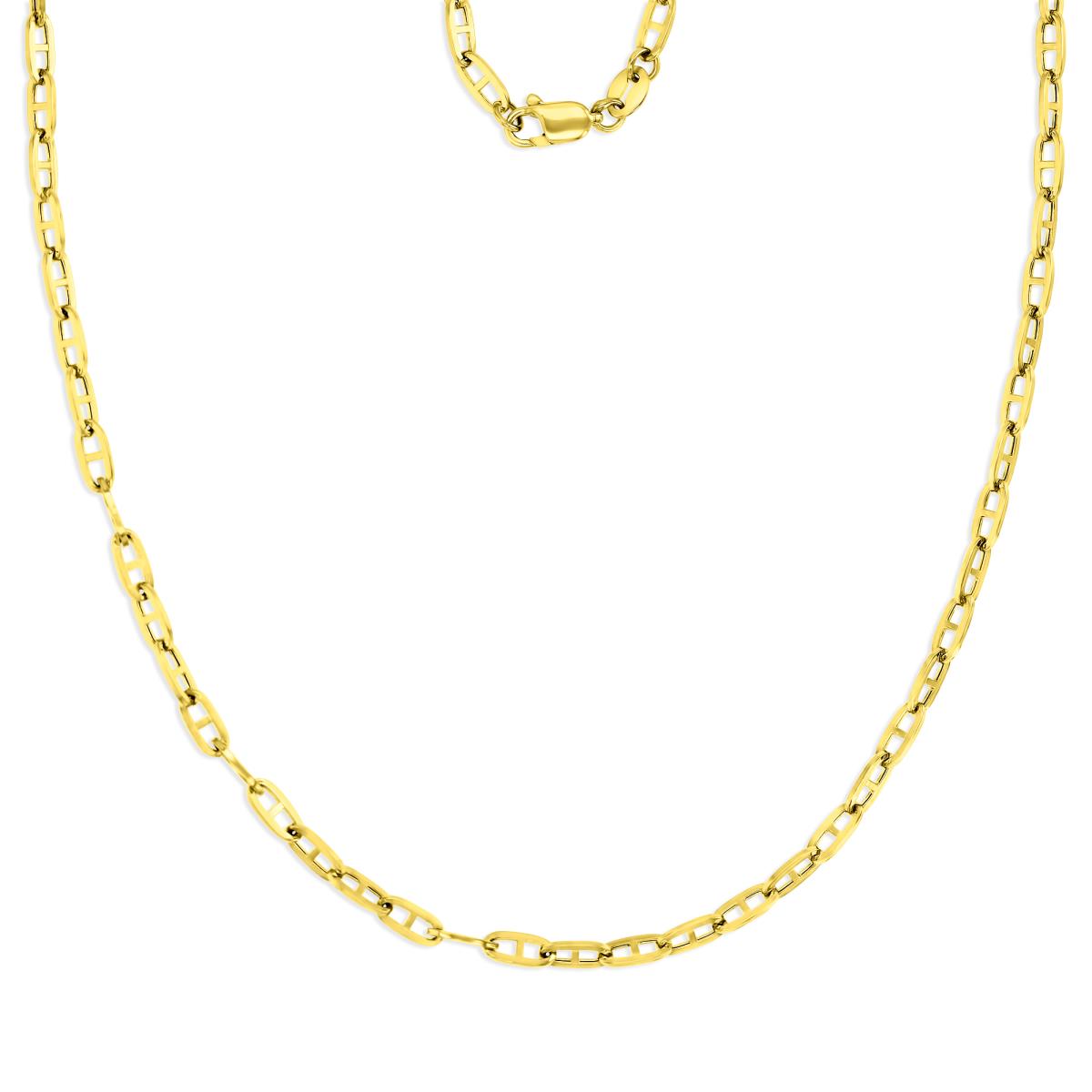 14K Gold Yellow 3.0MM Mariner Paperclip 20" Chain