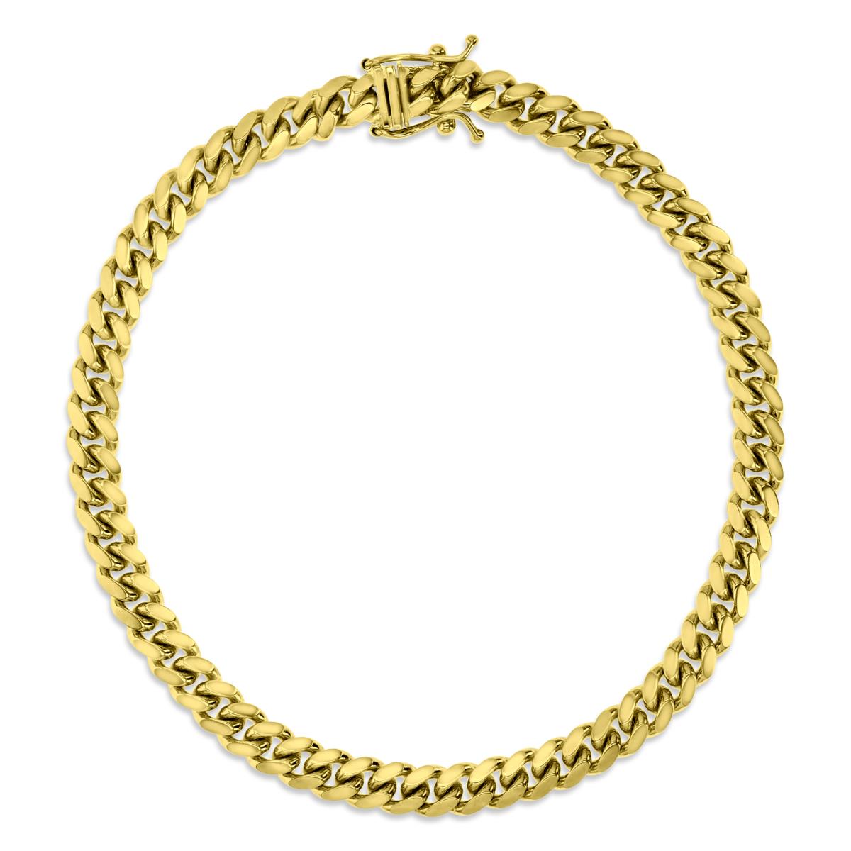 14K Yellow Gold 5mm Solid Miami Cuban 150 8.25" Chain Bracelet With Box Lock