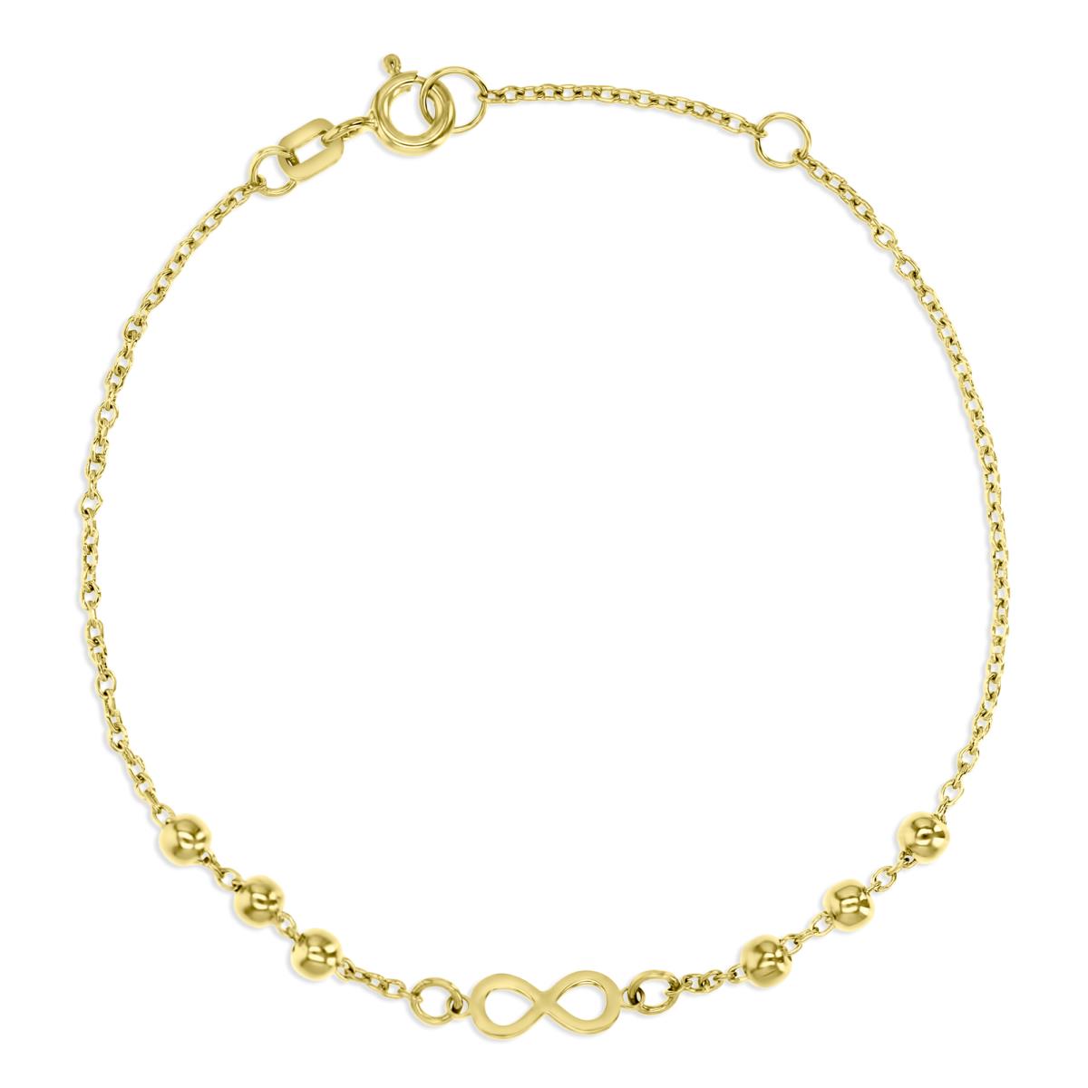 14K Yellow 4X3MM Polished Infinity Station Rollo 6.50+0.50+0.50" Bracel