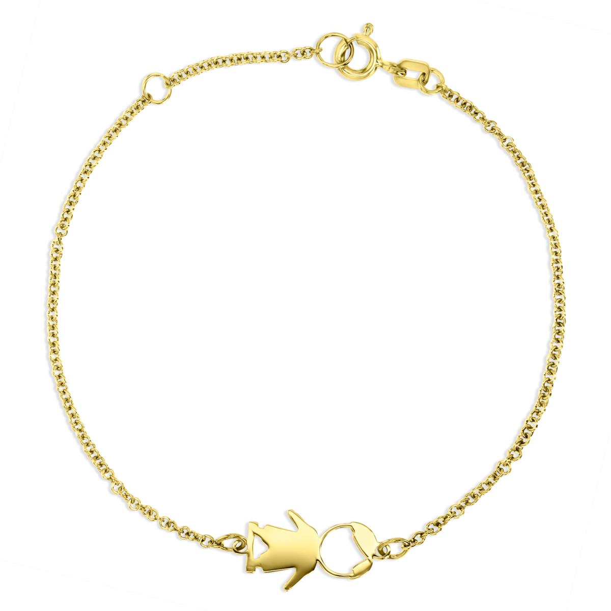 14K Yellow 8X1MM Polished Boy Icon 6.50+0.50+0.50" Bracelet