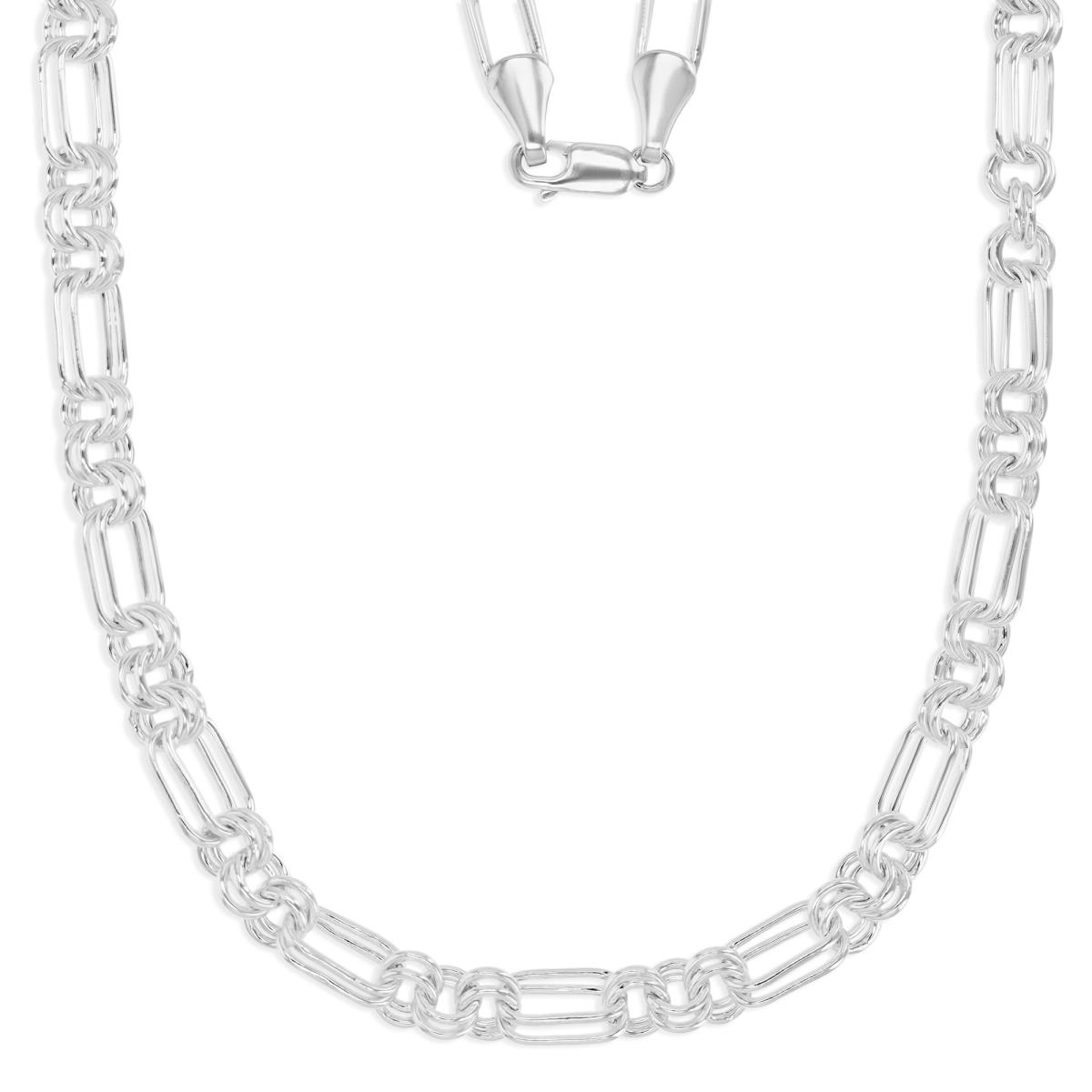 Sterling Silver Anti-Tarnish 5MM Polished Handmade Hollow Station Link 20" Chain