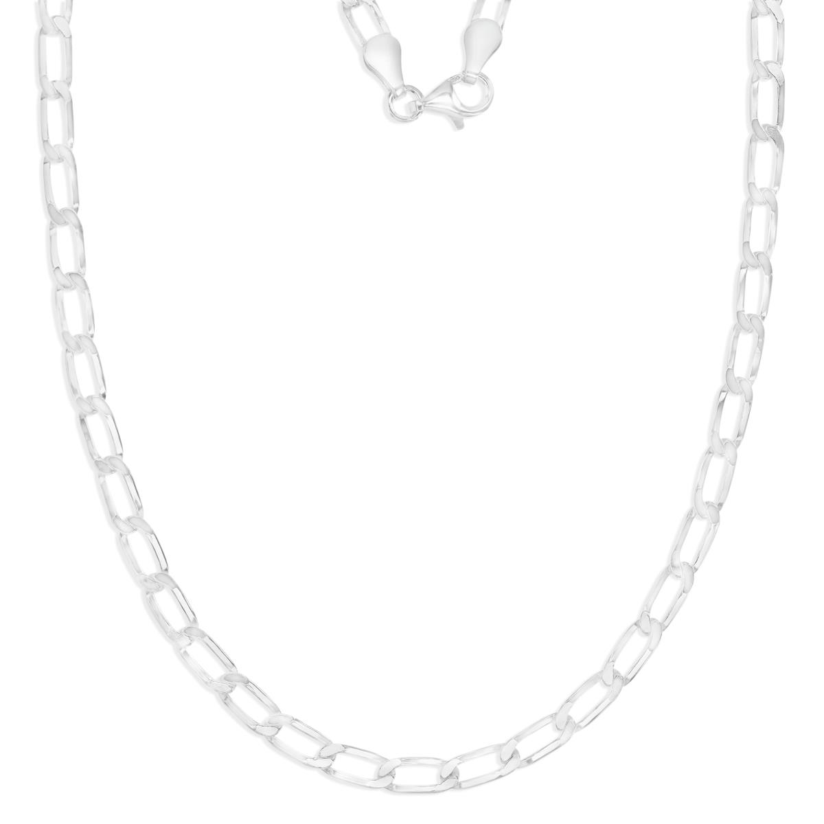 Sterling Silver Anti-Tarnish 4MM Polished Paper Clip 20" Chain