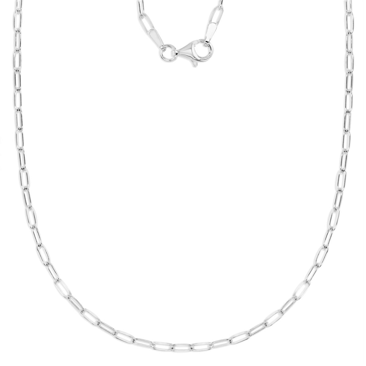 Sterling Silver Anti-Tarnish 2.3MM Polished Paper Clip 20" Chain