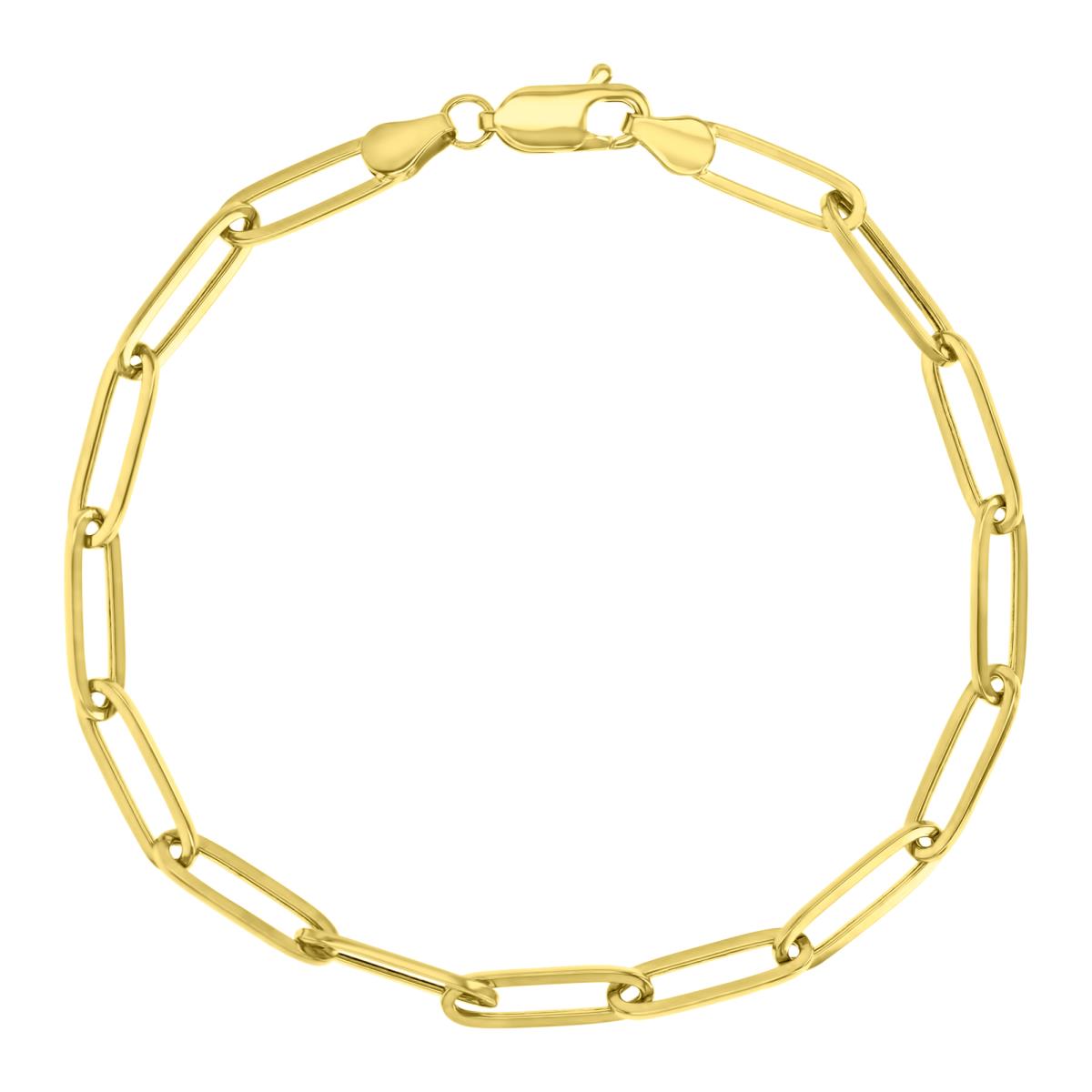 14K Yellow 4.25MM Polished Paper Clip Link 8" Chain