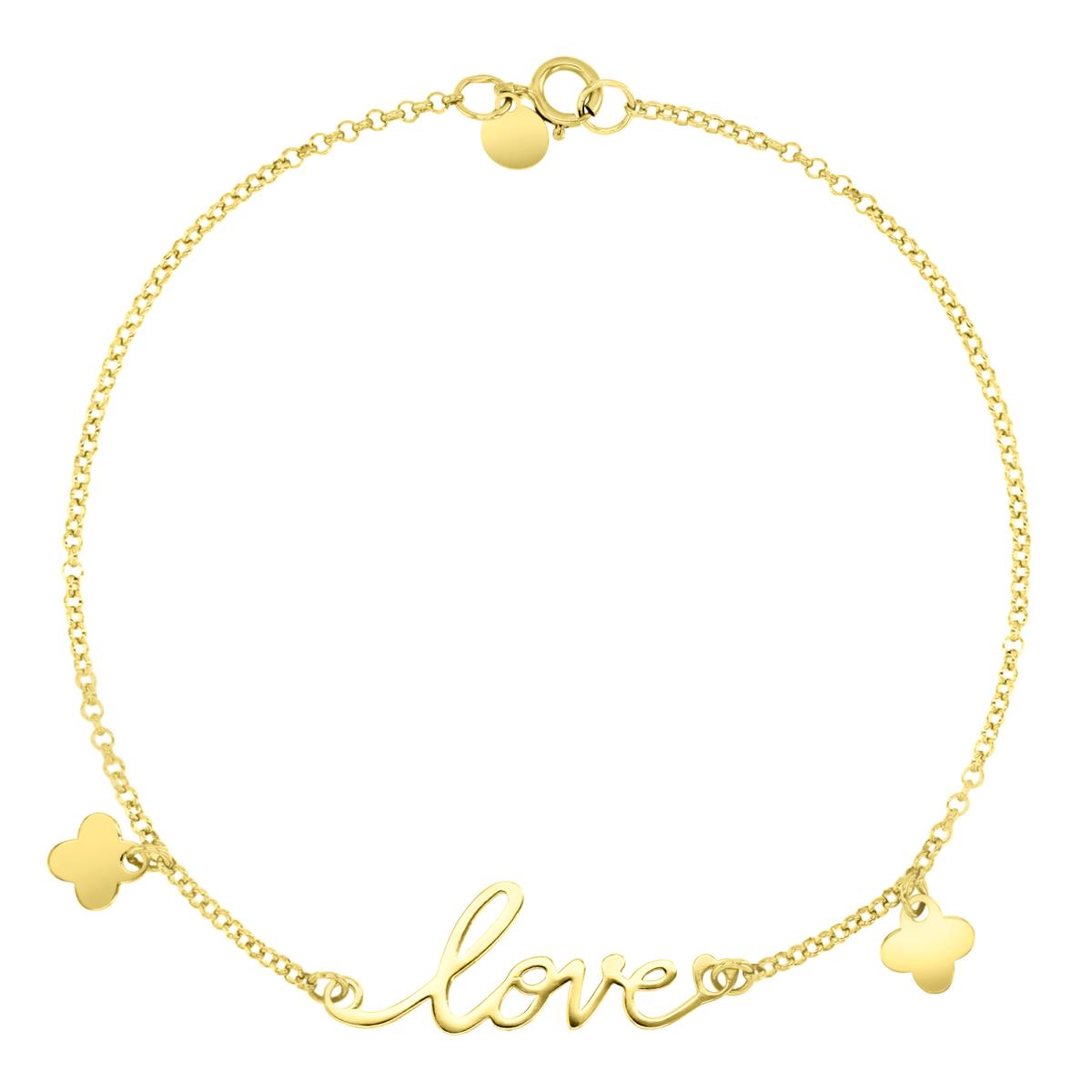14K Yellow 25X9MM Polished Love Link 10" Anklet