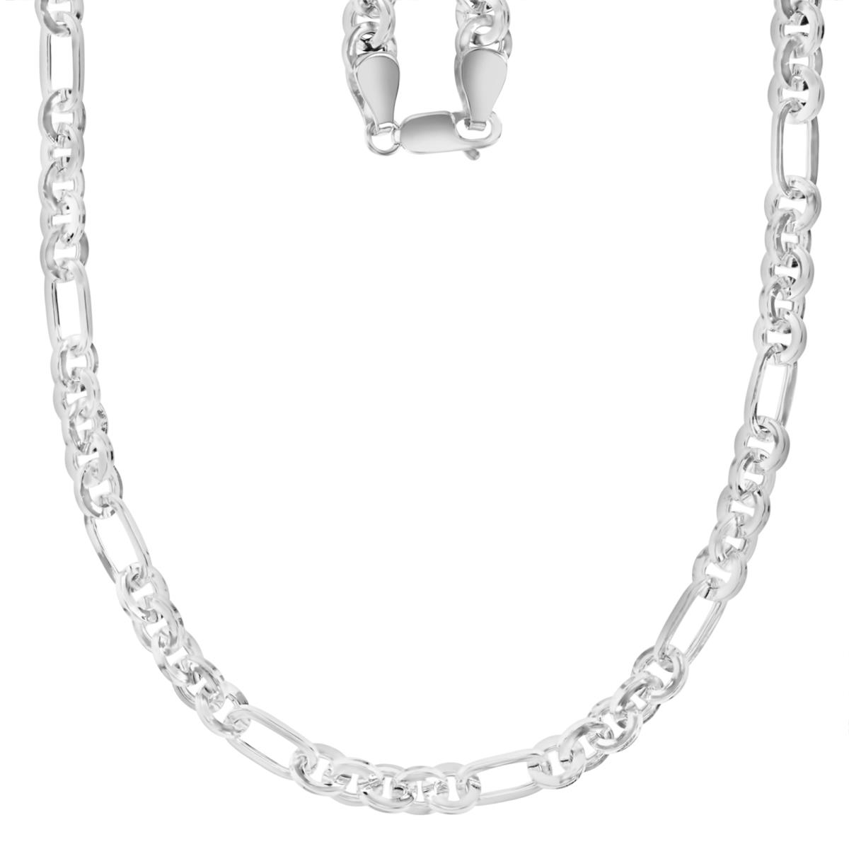 Sterling Silver Anti-Tarnish 6MM Polished Hollow Station Link  20" Chain