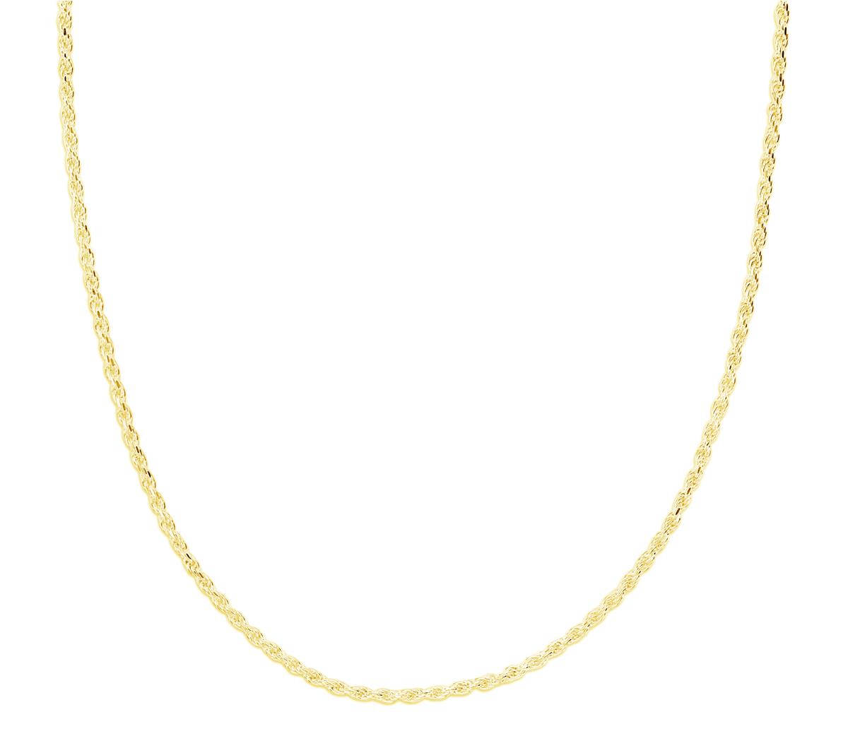 Sterling Silver Yellow 1.4MM Polished Rope 20''Chain