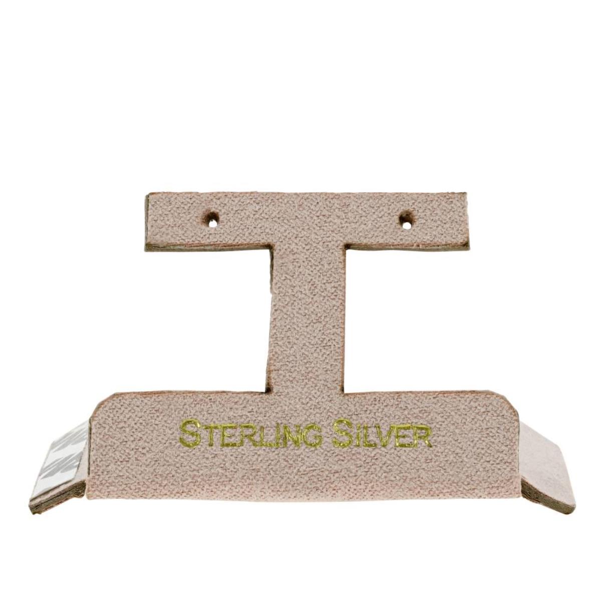 Pink Sterling Silver, Gold Foil Hoop/Dangling T bar Insert (Box B06-159/Pink/M)