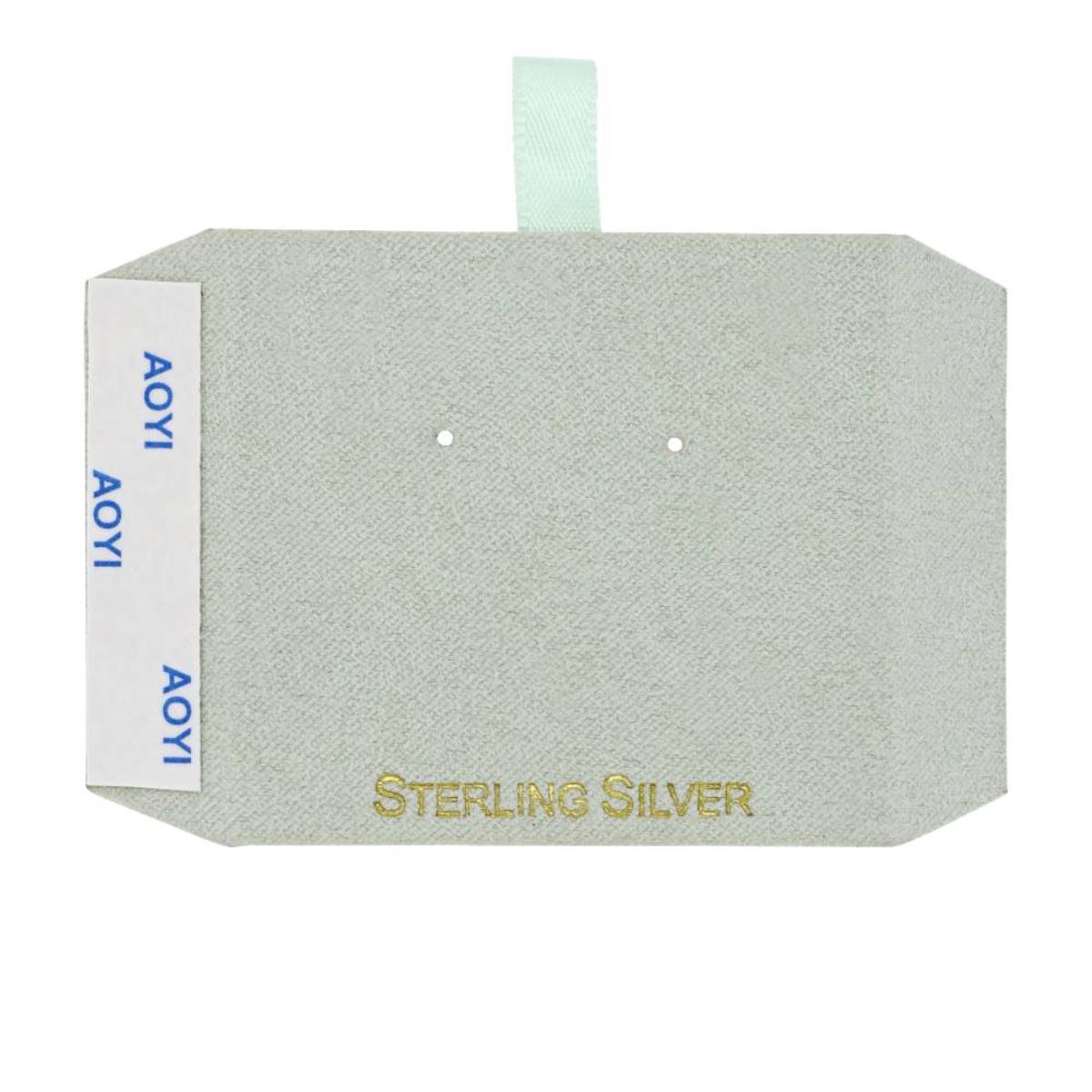 Sage Sterling Silver, Gold Foil Necklace & Stud Insert (Box B06-159/Sage/M)