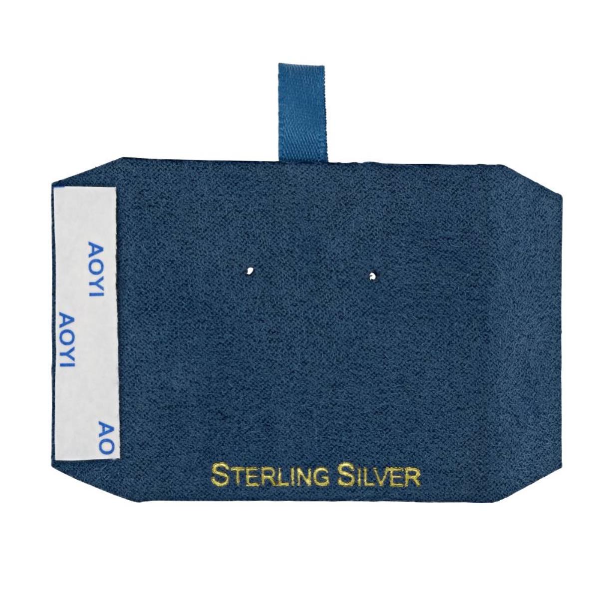 Blue Sterling Silver, Gold Foil Necklace & Stud Insert (Box B06-159/Blue/M)