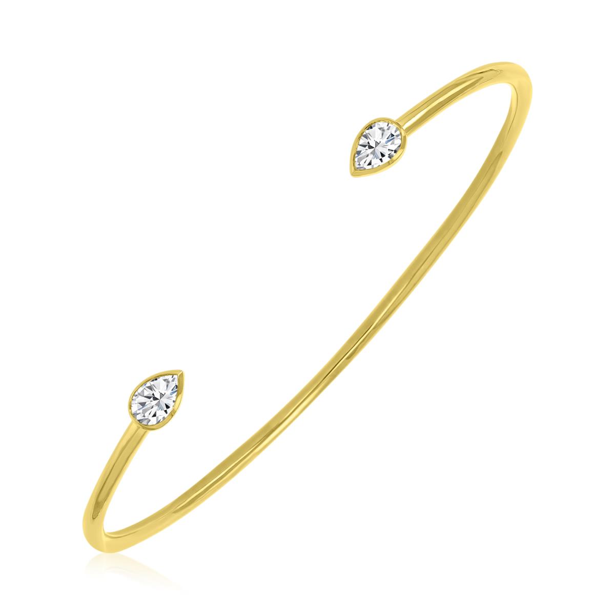 18K Yellow Gold 3/4 ctw Diamond Bangle Bracelet