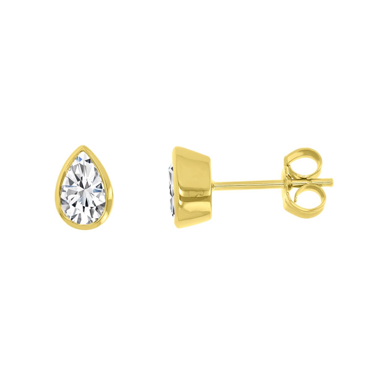 18K Yellow Gold 3/4ctw Diamond Pear Shape  Stud Earrings