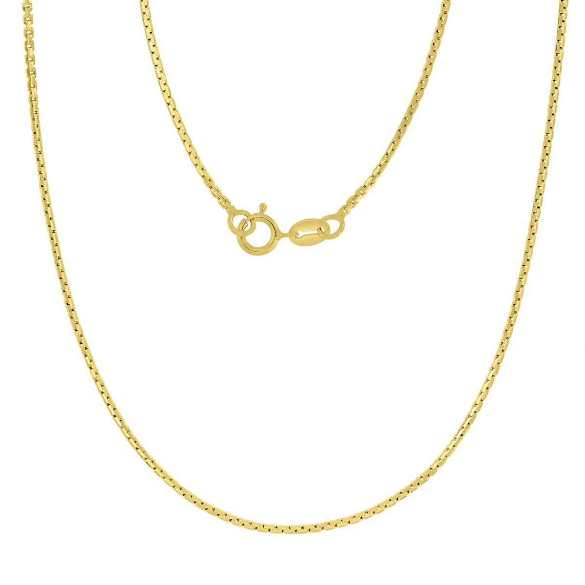 18K Yellow Gold 050 Polished & DC Flat Square Cable 20" Chain