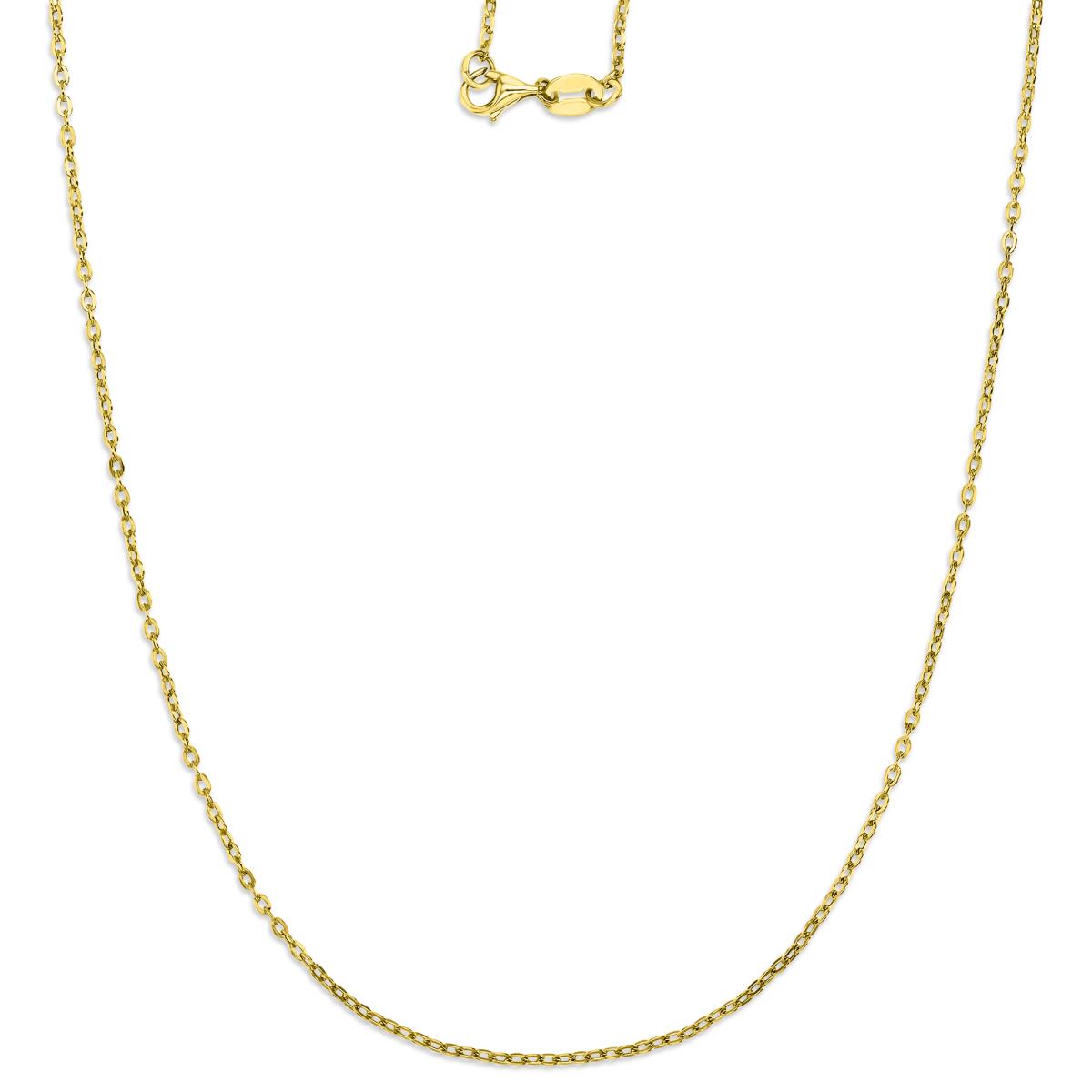 10K Yellow Gold 1MM 16+2" Cable Chain (3mm Spring Ring at 16")