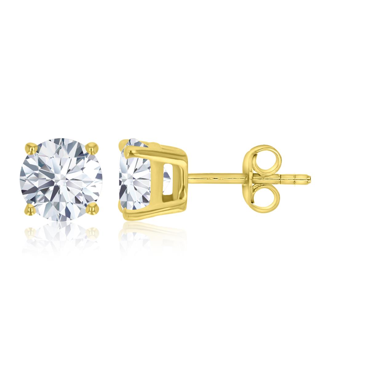 14K Yellow Gold 5mm Round Stud Earring