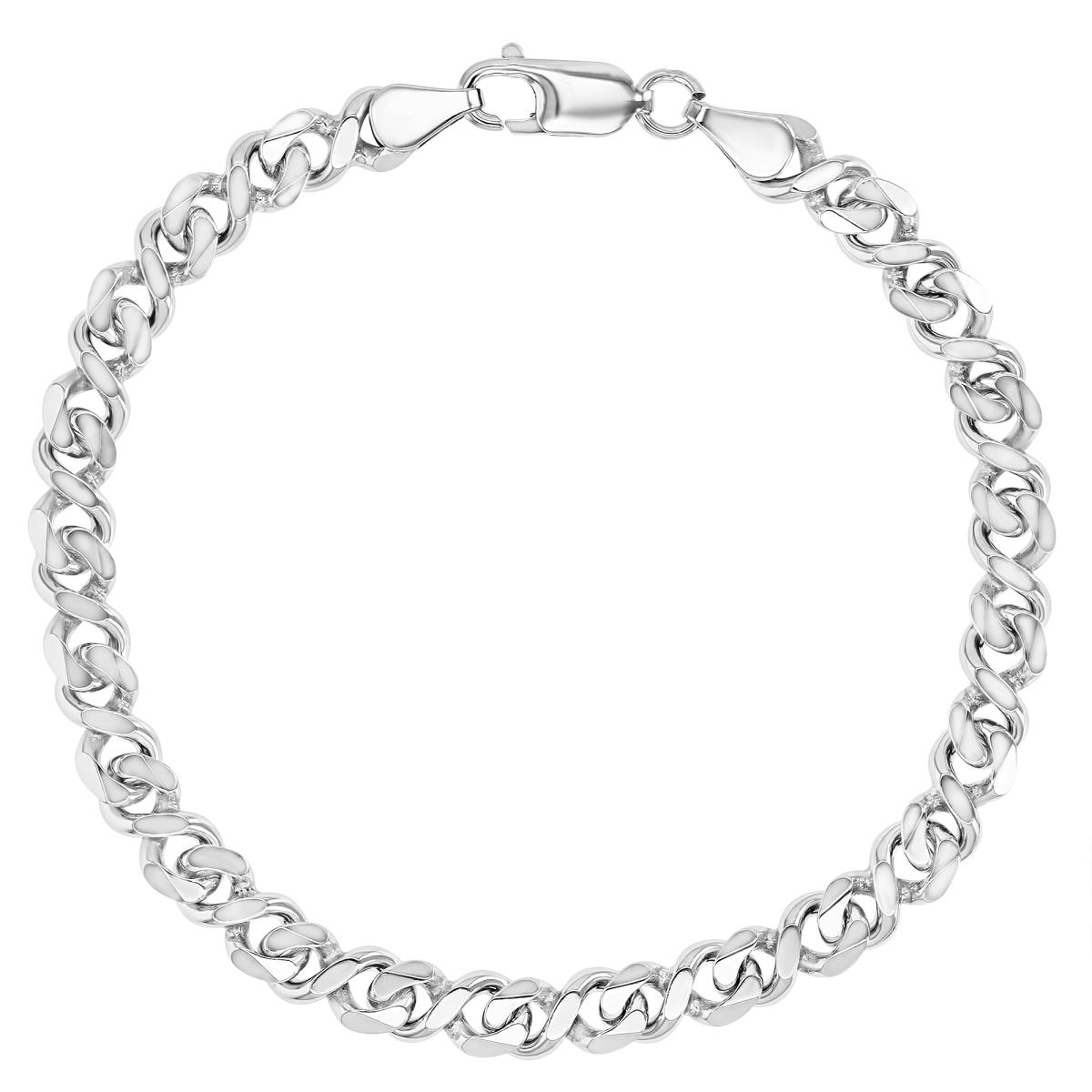 Sterling Silver Rhodium 6MM Infinity Link 180 8" Chain Bracelet
