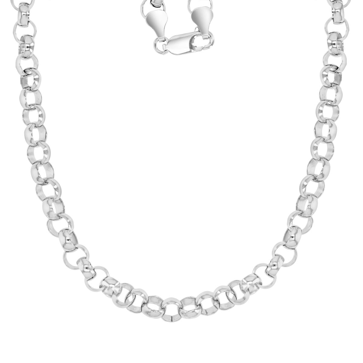 Sterling Silver Rhodium 6.6MM Polished 070 Rollo 18" Chain Necklace