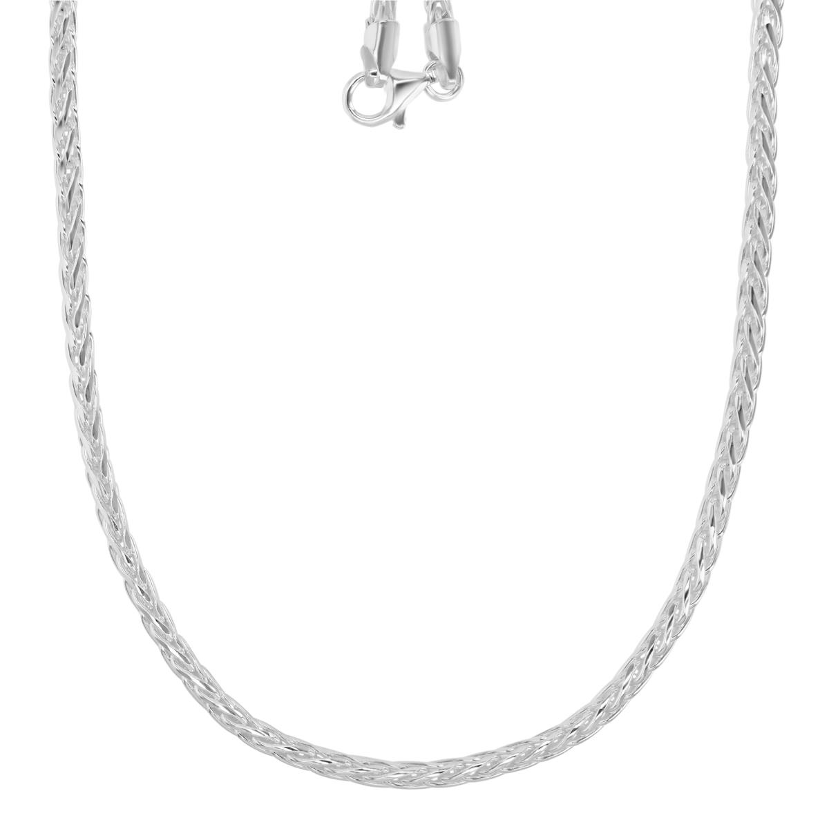 Sterling Silver Anti-Tarnish 3MM Polished 080 Wheat Link 20" Chain Necklace
