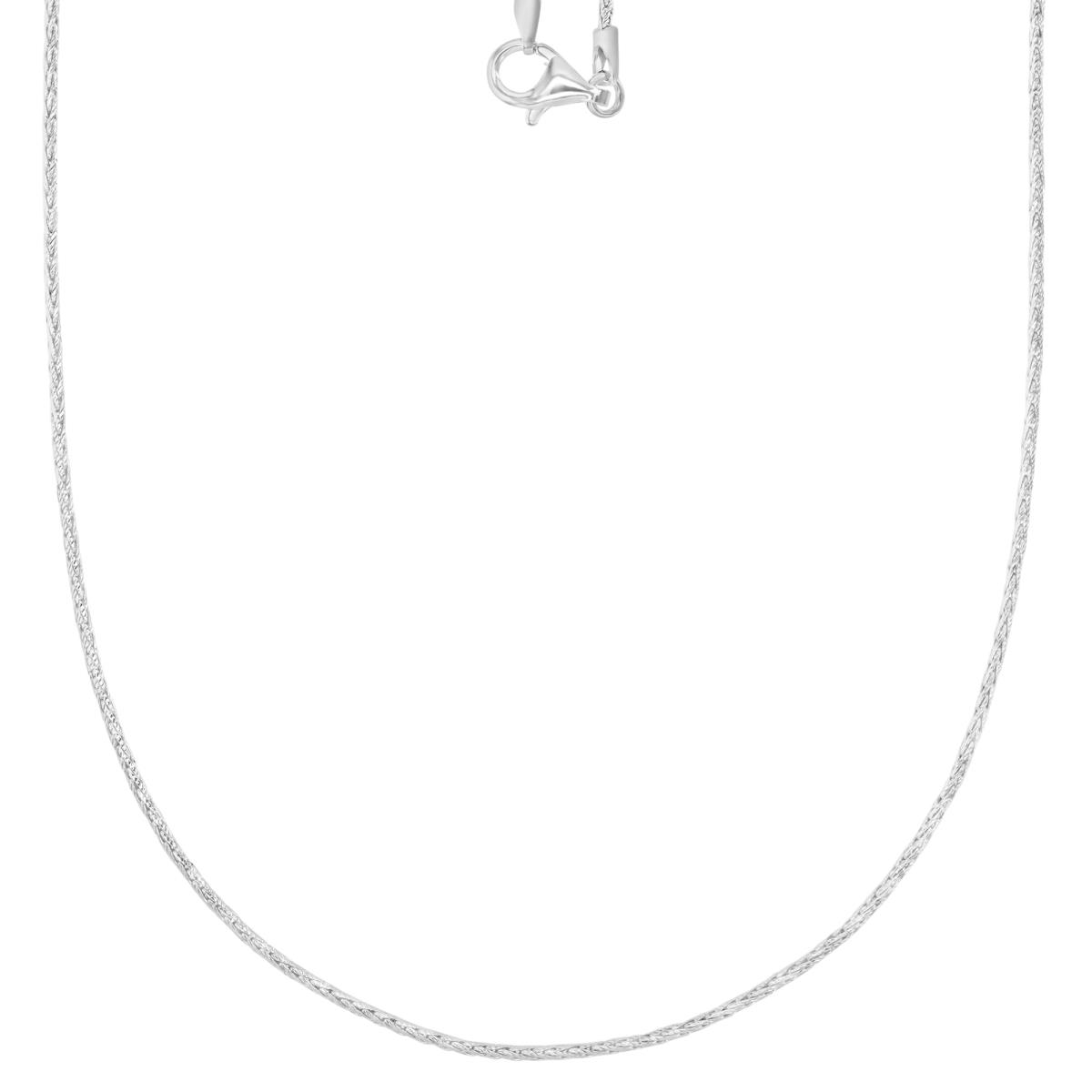 Sterling Silver Anti-Tarnish 1.3MM Polished & Diamond Cut 040 Wheat 20" Chain Necklace