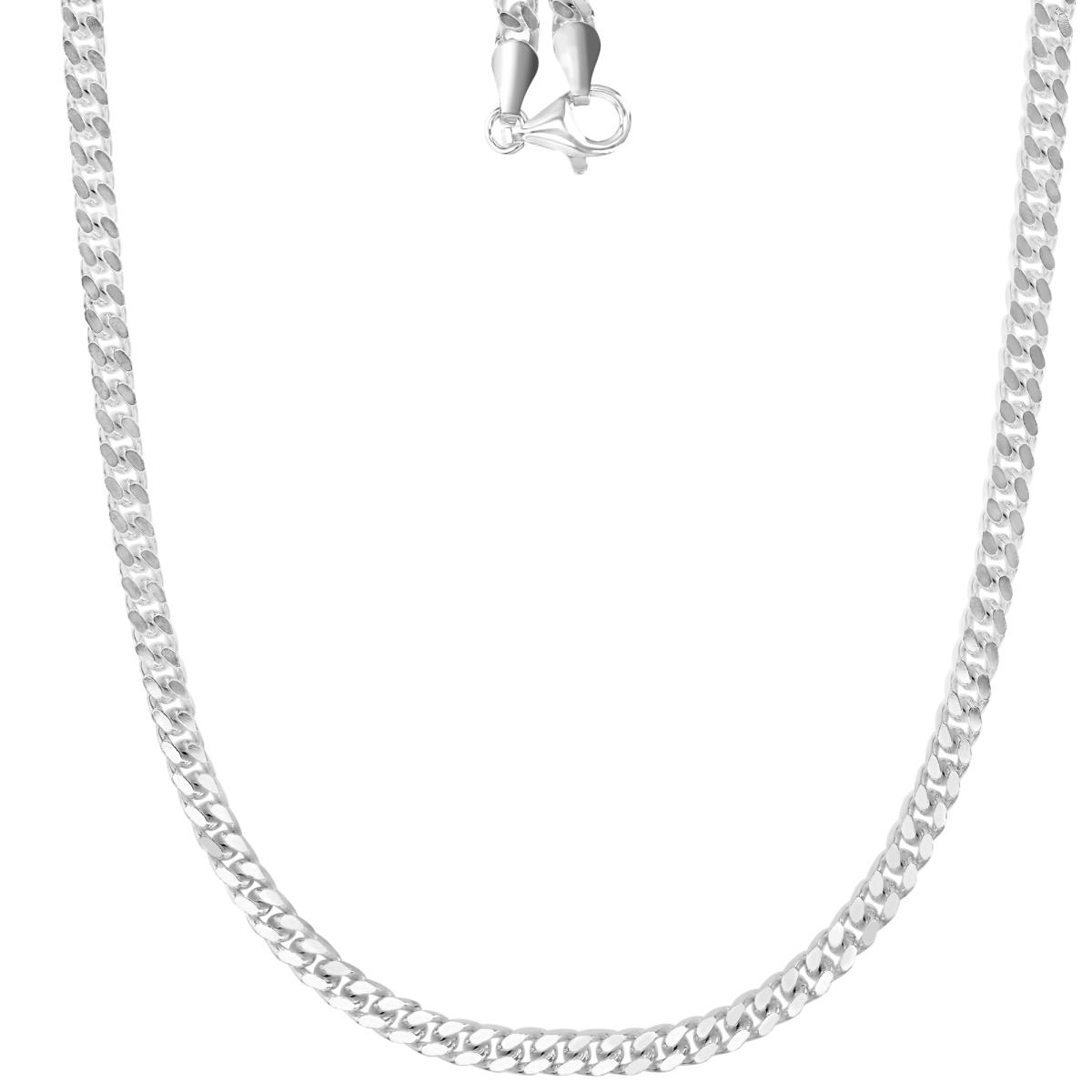 Sterling Silver Anti-Tarnish 3.5MM Polished & Diamond Cut 120 Curb 20" Chain Necklace