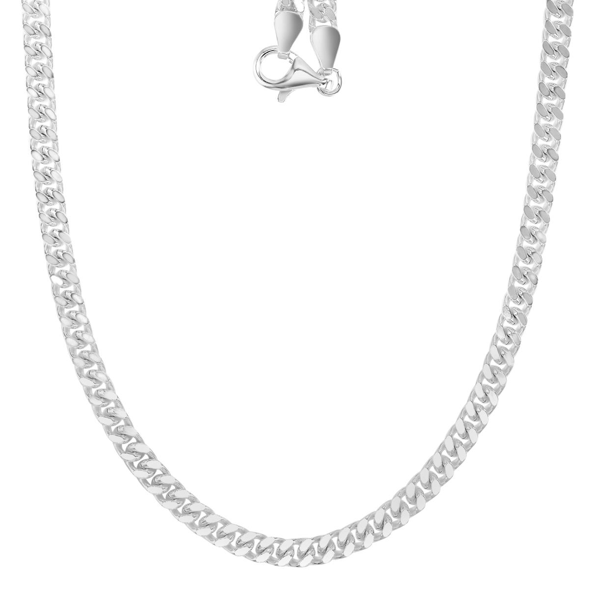 Sterling Silver Anti-Tarnish 4.5MM Polished & Diamond Cut 150 Cuban 20" Chain Necklace