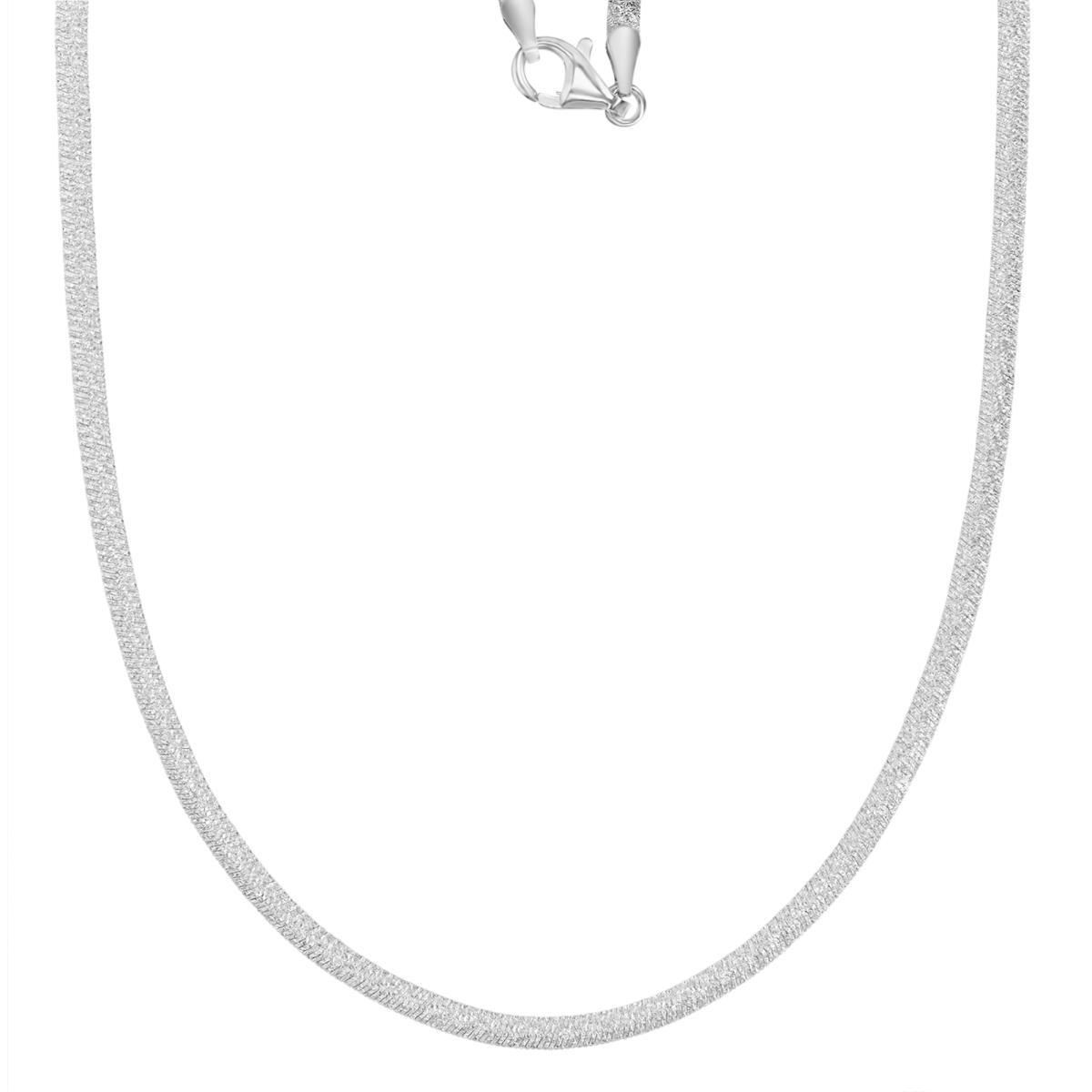 Sterling Silver Anti-Tarnish 3MM Polished & Diamond Cut 035 Herringbone 20" Chain Necklace