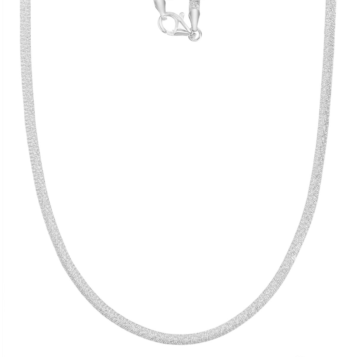 Sterling Silver Anti-Tarnish 3.2MM Polished & Diamond Cut 040 Herringbone 20" Chain Necklace