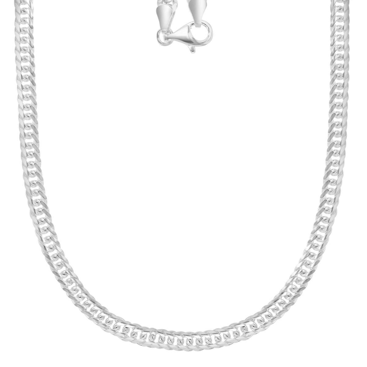 Sterling Silver Rhodium 5MM Polished & Diamond Cut 100 Curb 20" Chain Necklace