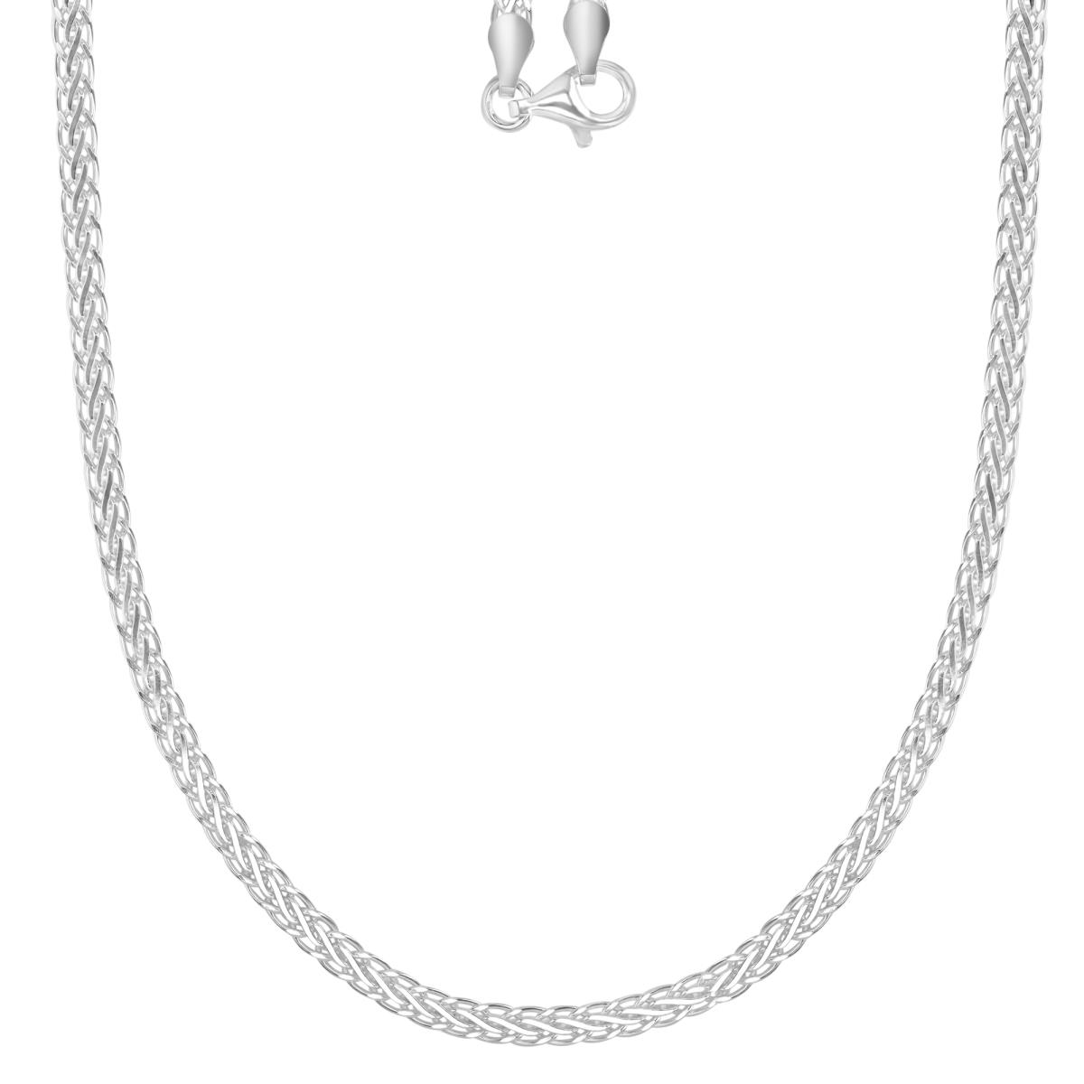 Sterling Silver Anti-Tarnish 3.6MM Polished 060 Flat Wheat Link 20" Chain Necklace