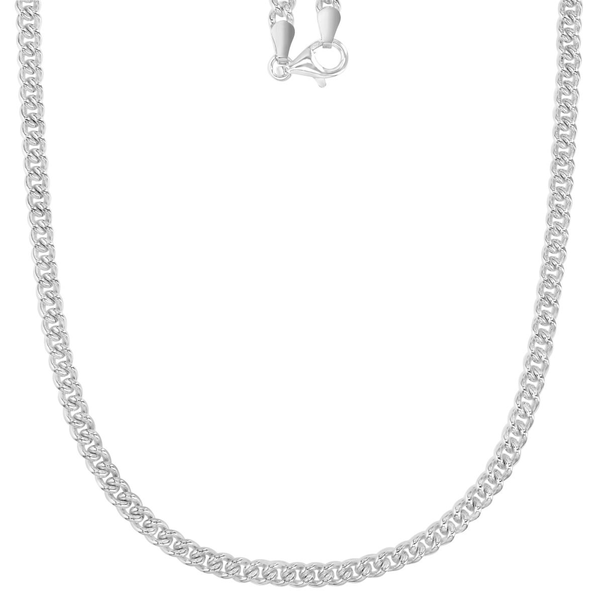 Sterling Silver Anti-Tarnish 4MM Polished 120 Rounded Curb 20" Chain Necklace